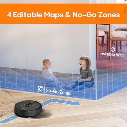 Robot Vacuum and Mop Self-Emptying, 5000Pa Robotic Vacuums, 60 Days Hands-Free, 3-in-1 LiDAR Robot Vacuum Cleaner,No-Go Zones,Perfect for Carpets, Hard Floors, and Pet Hair