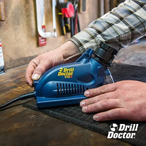 Drill Doctor DD350X Drill Bit Sharpener - 3/32" to 1/2" - Electric Sharpener - High Speed & Portable - for Steel, Masonry, Carbide & Tin-Coated Bits