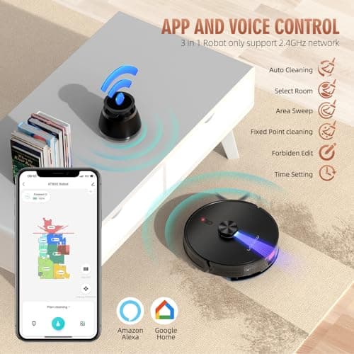 3-in-1 Robot Vacuum and Mop Combo, Self Emptying Station for 60 Days, Robotic Vacuum Cleaner with LiDAR Navigation & Max Strong 4500Pa Suction, WiFi/App/Alexa Self-Charging Replaceable Dust Bag