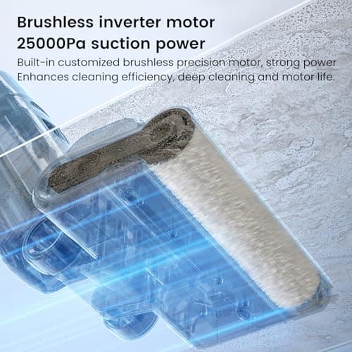 Smart Cordless Wet Dry Vacuum Cleaner and Mop for Hardwood Floor, Digital Display, Long Run Time, Great for Sticky Messes and Pet Hair, Space-Saving Design 250W