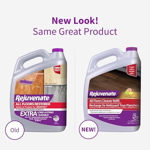 Rejuvenate All Floors Cleaner Refill, 1 Gallon, Breaks Down Dirt and Grime, Cleans and Protects Floors Throughout Your Home, Including Sealed Hardwood, Tile, Vinyl, Laminate and More