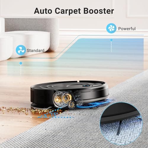 Robot Vacuum and Mop Combo 5000Pa 650mL 2 in 1 Mopping Robot Vacuum Cleaner Schedule WiFi/Alexa/App Smart Self-Charging Robotic Vacuum Ultra-Slim Quiet Tangle-Free Ideal for Hard Floor Pet Hair Carpet