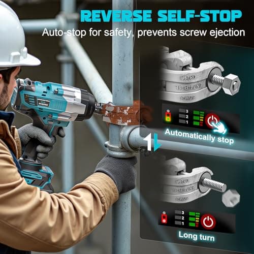 Cordless Impact Wrench 1/2" Compatible with Makita 18V Battery, 1700 Ft-lbs High Torque Impact Driver, Electric Impact Gun with 4 Speed Modes & LED Light for Car, Truck, Mower(Bare Tool)