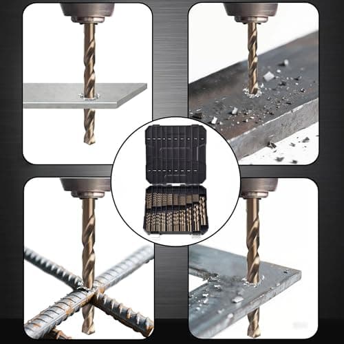 Cobalt Drill Bit Set for Hardened Metal and Stainless Steel, 99Pcs M35 High Speed Steel Twist Jobber Metal Drill Bits 1/16"-3/8", with Plastic Index Storage Case
