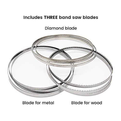 Inland Craft DB-100 Band Saw Machine for Cutting Stained Glass, Stone, Plastic, Wood, Metal, Corals - Band Saws for Woodworking, Metal Cutting Bandsaw - Includes THREE Blades - Black