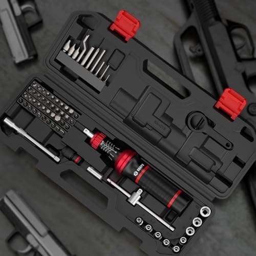 VANPO 1/4" Torque Screwdriver Set, 64 Pieces 10–80 in-lb Inch Pound Torque Wrench Screwdriver Kit with T-Bar & S2 Bits – Precision Tool for Optics, Electronics, Smart Locks & DIY Repair