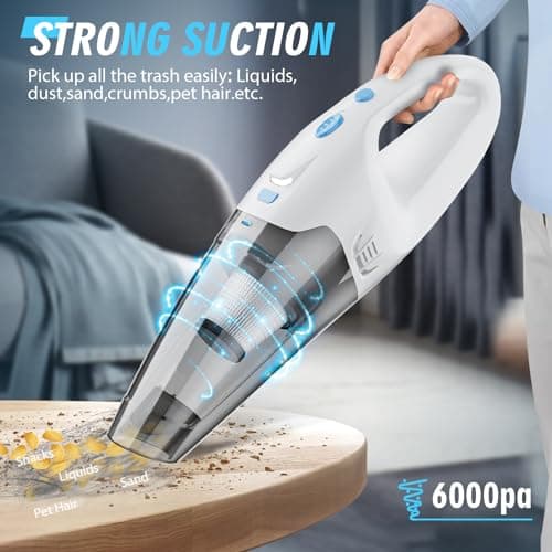 Handheld Vacuum Cordless,Car Hand Cordless Rechargeable,Dust Busters Cordless Rechargeable with LED Light/Multi Accessories,1.6lbs Car Mini Portable Vacuum Cleaner for Home Office Car Pet