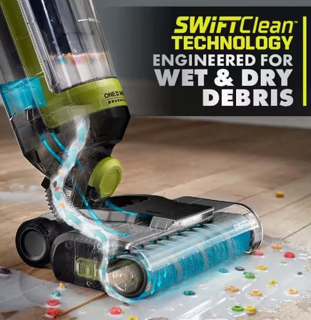 RYOBI ONE+ HP 18V Brushless Cordless Wet/Dry Stick Mop and Vacuum Kit with 4.0 Ah Battery and Charger