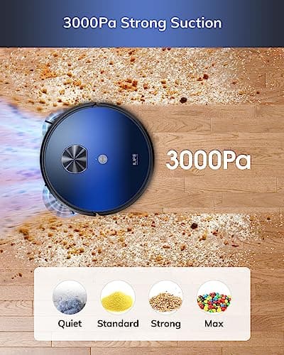 ILIFE Robot Vacuum and Mop Combo, Self Emptying for 60 Days of Cleaning, 3000Pa Suction and Lidar Navigation, Smart Mapping, Wi-Fi/App/Alexa Control, for Pet Hair Carpet Hard Floor, T10s