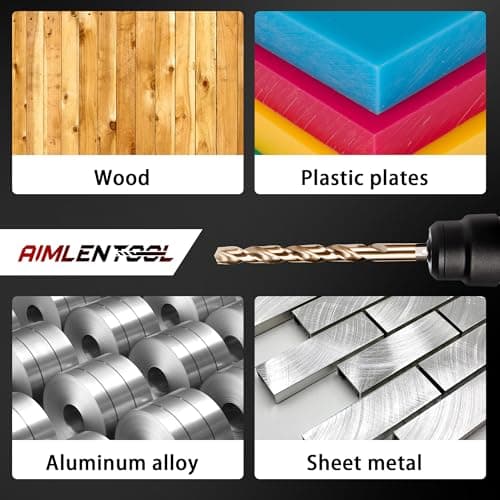 30 PCS Titanium Impact Drill Bit Set, Hex Shank Drill Bit Set for Wood, Steel, Metal, and Plastic with Quick Change Design, HSS Titanium Twist Drill Bit with Storage Case, 5/64" to 1/2"