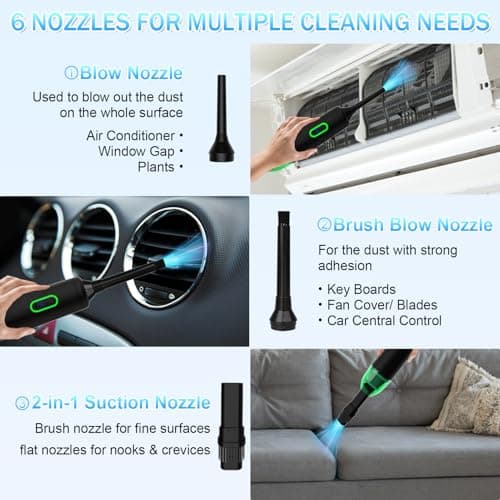 AVCNUJ Handheld Vacuum Cordless, 14000PA Strong Suction with Brushless Motor, Portable Car Vacuum Cleaner, Ultra-Lightweight 1.2lbs, 2-in-1 Dust Removal Vacuum Cleaner for Car Office Home Pet Hair