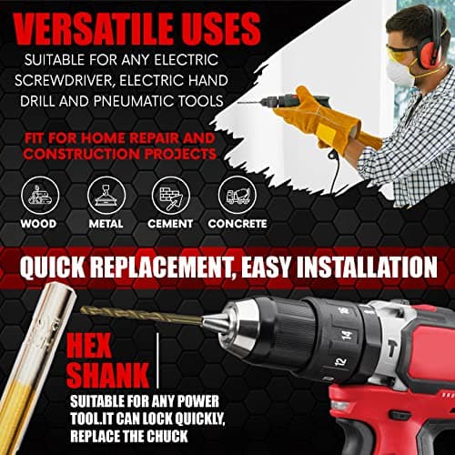 Titanium Twist Drill Bit Set 21 Piece Fit for Cutting Hard Metals，Such as Stainless Steel, Aluminum Alloy and Titanium Alloy 21 Pieces
