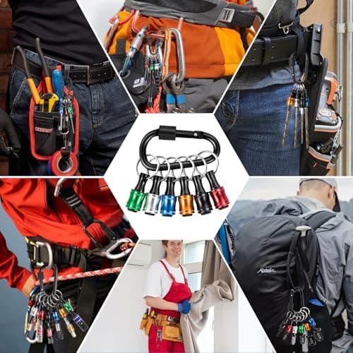 12PCS Bit Holders 1/4 Socket, Hex Shank Screwdriver Bit Holder for Impact Driver Drill Bit Keychain Extension Bar Quick Release Easy Change, Screwdriver Bit Holders for Tools & Home Improvement Gift
