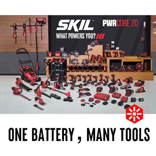 SKIL 20V 6-1/2 Inch Cordless Circular Saw Includes 2.0Ah PWR CORE 20 Lithium Battery and Charger - CR540602