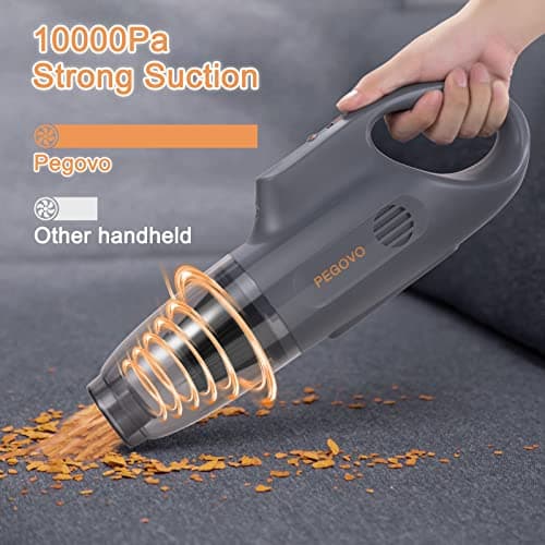 Handheld Vacuum Cordless Car Vacuum Portable, Cordless Handheld Vacuum Cleaner with Fast Charging Long Runtime Attachments Washable Filter,10KPA High Power Hand Vacuum for Car Home Office, Pet Hair