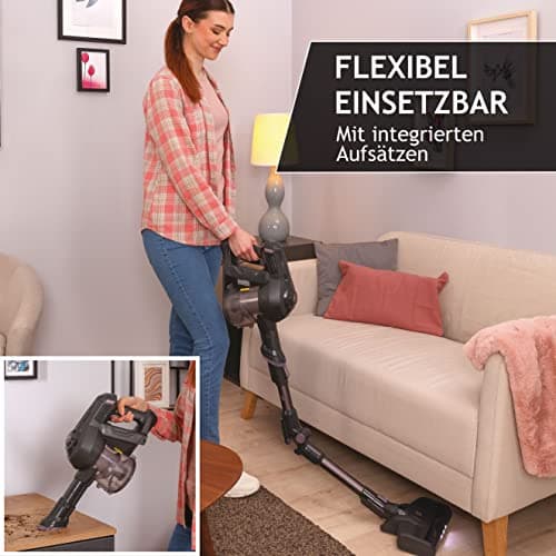 Hoover cordless vacuum cleaner without bag + kinkled - up to 120 m² with 1 battery charge I vacuum cleaner wireless with XL dust container and parking function I battery vacuum cleaner with joint