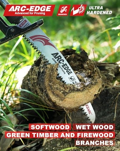 EZARC Japanese Teeth Reciprocating Saw Blade 15 Inch, Arc Edge Wood Pruning Saw Blades 6TPI for Tree Trimming, Wood Cutting, 3 Pieces