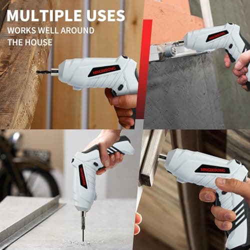 Electric Cordless Screwdriver Set, power-screw-guns，Rechargeable Cordless Power Tool with Carrying Case and Bits (white)