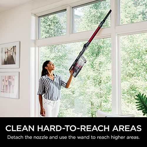 Shark IZ163H Pet Plus Cordless Stick Vacuum with Self-Cleaning Brushroll and HEPA Filter, Lightweight Deep Cleaning Vacuum for Carpet and Hard Floors, Folds for Easy Storage, 40-min Runtime, Raspberry