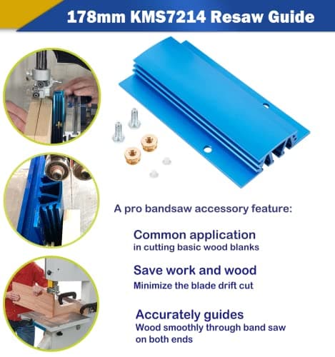 KMS7214 Resaw Guide 7" (178mm) Bolt-On Band Saw Fence Accessories, for 14" bandsaw Thin Cutting Strong Helper