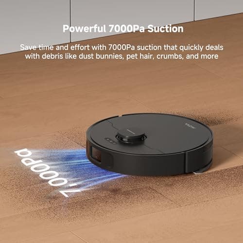 Mova S10 Plus Robot Vacuum with Self-Empty Dock, 7000Pa Suction, Liftable Brush, Hands-Free Cleaning for up to 90 Days with 4L Dust Bag, PreciSense LiDAR Navigation, App & Voice Control