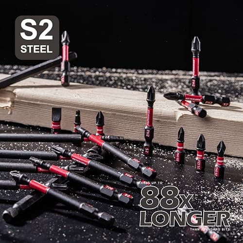 Impact Tough Magnetic Mixed 46Pack Insert Driver Bits, S2 Alloy Steel Screwdriver Power Bits Set with 1Pcs Impact Magnetic Bit Holder and Mini Wrench