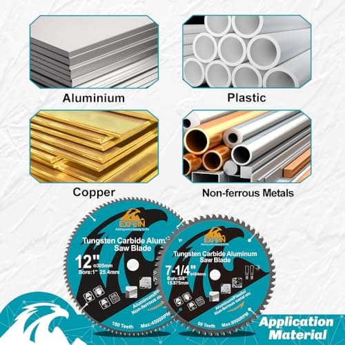 12 Inch 100 Teeth Aluminum and Non-Ferrous Metal Cutting Circular Saw Blade with 1 Inch Arbor, TCG Saw Blade for Thin Aluminum and Plastic