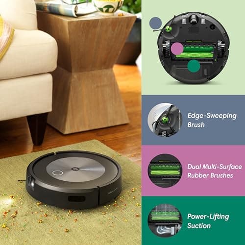 iRobot Roomba j7+ (7550) Self-Emptying Robot Vacuum – Uses PrecisionVision Navigation to Identify & Avoid Objects Like Socks, Shoes, & Pet Waste, Smart Mapping, Self-Empty for Up to 60 Days
