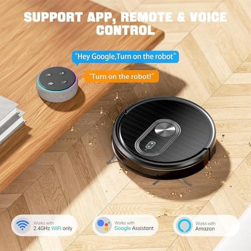 Robot Vacuum and Mop Combo, 2 in 1 Mopping & Mopping Robot with Schedule, App/Bluetooth/Voice, 3200Pa Max Suction, Self-Charging Robot Vacuum Cleaner, Slim, Ideal for Pet Hair, Hard Floor, Carpet