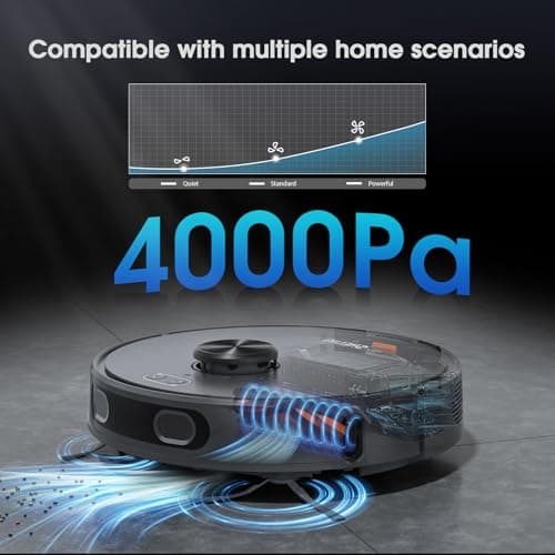 Robot Vacuum and Mop, Mapping Robotic Vacuums Cleaner with LiDAR Navigation Smart & Strong Suction, WiFi/App/Alexa/Voice Control, Obstacle Avoidance, for Home, Wood/Hard Floors, Pet Hair -Grey