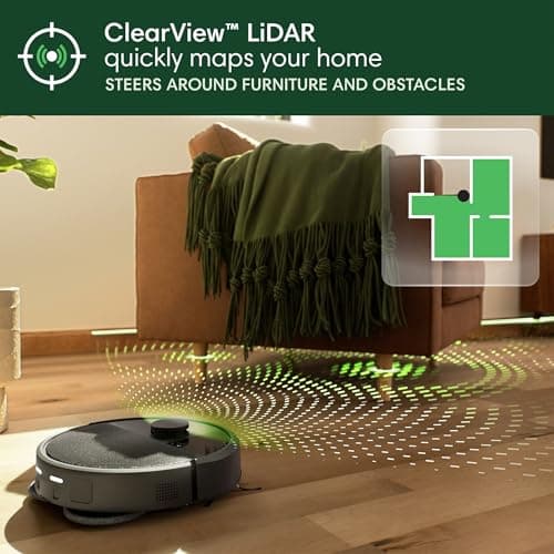 iRobot Roomba Plus 405 Combo Robot Vacuum with AutoWash Dock, 70x Suction, DualClean Mop, and ClearView LiDAR Mapping (Black)