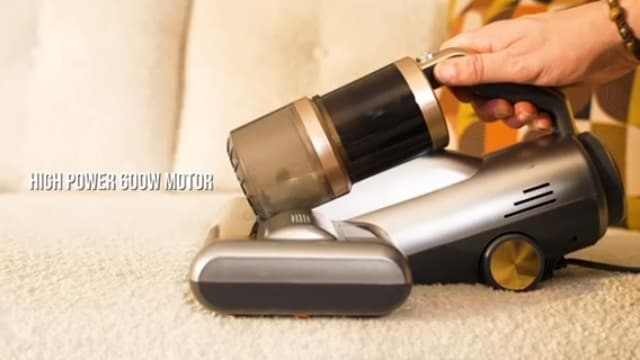 Mattress Vacuum BED CLEANER with UV-C LIGHT, 14kPa Suction, DUAL FILTERS & Dual Rollers, Furniture Handheld Vacuum Cleaner Dust Sensor, CORDED HANDHELD VACUUM for SOFA, Fabric & PET HAIR