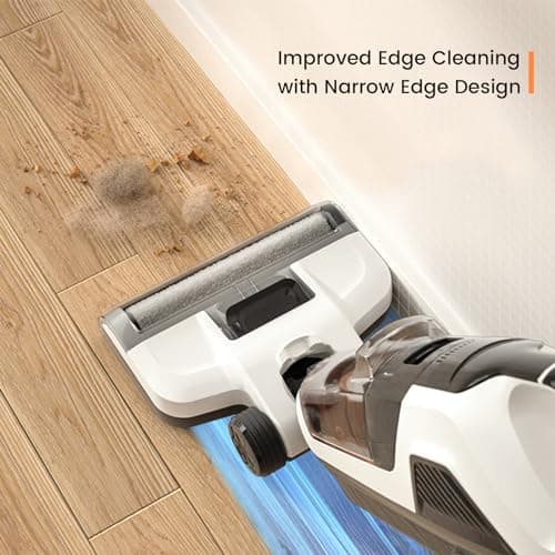 Smart Cordless Wet Dry Vacuum Cleaner and Mop for Hardwood Floor, Digital Display, Long Run Time, Great for Sticky Messes and Pet Hair, Space-Saving Design 250W