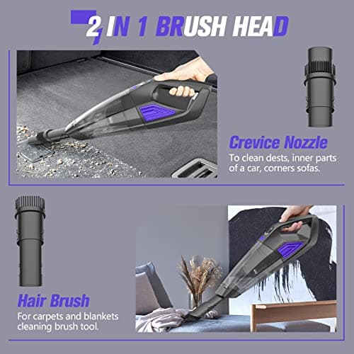 Handheld Vacuum Cordless Cleaner,Powerful Portable and Dust Buster Hand Vcauum Rechargeable with Large-Capacity Battery for CarPetOfficeHome