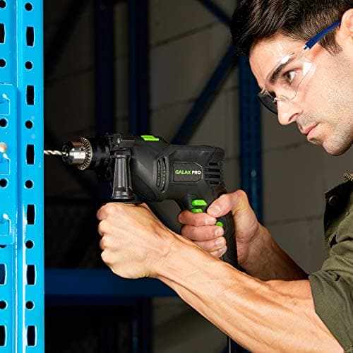 GALAX PRO 5Amp 1/2-inch Hammer Drill with 105pcs Accessories, Variable Speed 0-3000, Hammer and Drill 2 Functions in 1, 360°Rotating Handle, Depth Gauge, Carrying Case Included