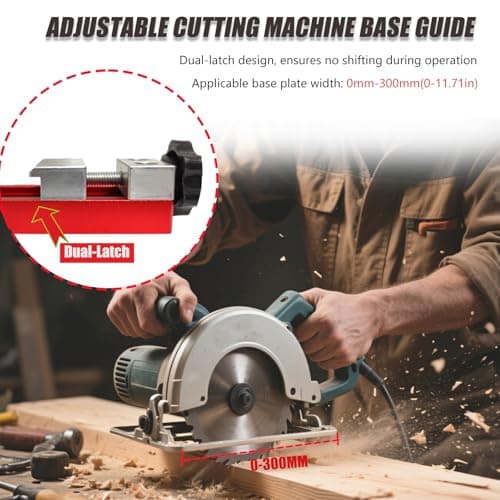 Circular Saw Guide Rail, Adjustable Aluminum Cutting Machine Base Guide Fits 12 Inch Base, Electric Circular Saw Guide for Woodworking Precision Cutting and Milling Tasks
