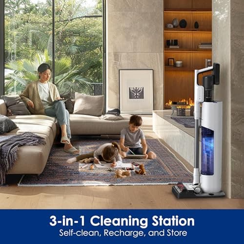 Tineco Floor ONE S5 Smart Cordless Wet Dry Vacuum Cleaner and Mop for Hard Floors&Tineco Pure ONE Station 5 Cordless Smart Vacuum with 2.5L Auto Dust Base, Full-Path Self-Cleaning
