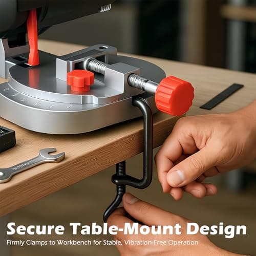 Mini Miter Saw Electric Power Table Saw Benchtop Cut-Off Chop Saw, DIY Cutting Tools for Crafts Miniatures Metal Wood Cutter, Cuts 1/2"Max Tall Max 45 Degree