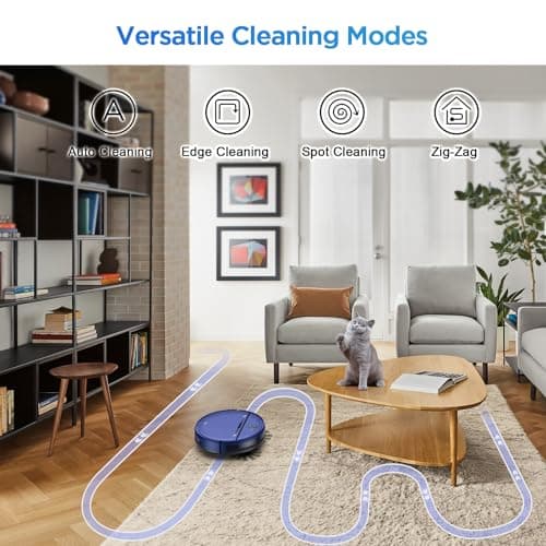 Robot Vacuum and Mop Combo, 2-in-1 Robot Vacuum Cleaner, Perfect for Pet Hair, Hard Floor and Carpet, Anti-Bump, Anti-Fall, App, Voice and Remote Control
