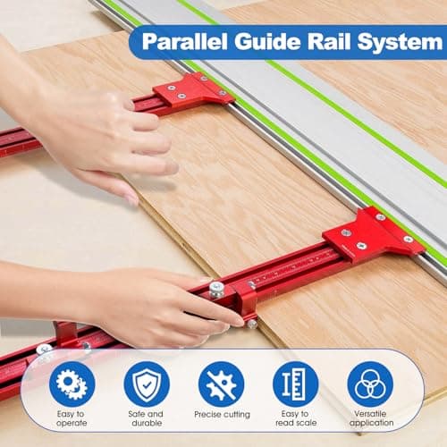 Parallel Guide Rail System, Aluminum Alloy Rail System Circular Saw Track Set, Circular Saw Track Guide, Fixed Guide Rail Bracket Auxiliary Tools for Electric Circular Saw