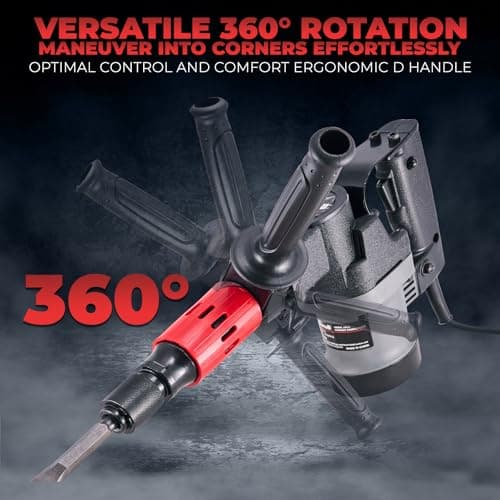 XtremepowerUS 3000BPM Demolition Chipping Jack Hammer w/Chisel Bit & Case Electric 1000W Demolition Construction Concrete Breaker Punch Drill Chipping Hammer