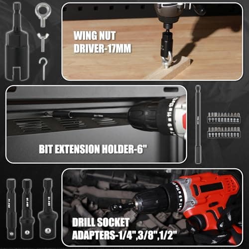 Mayouko 55PCS Magnetic Nut Driver Set, Impact Driver Bit Set, Deep Nut Driver Set,Impact Socket Adapters, Wing Nut Driver, Bit Extension, 6" Bit Holder, Screwdriver Bits