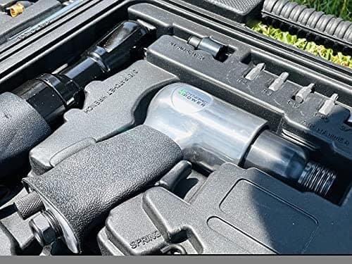 50 Pieces Air Tool Kit. 1-1/2'' Impact Wrench, 1-3/8'' Ratchet Wrench, 5-Air Hammer w/Chisels, and other great tool accessories. D-W3-50K