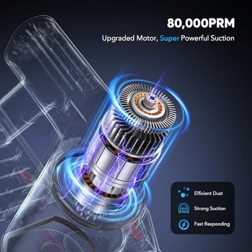 Cordless Vacuum Cleaner Rechargeable with 2600mAh Detachable Battery, Powerful Vacuums with 2 Adjustable Modes, Lightweight Portable Stick Vacuum for Home (Red Black)