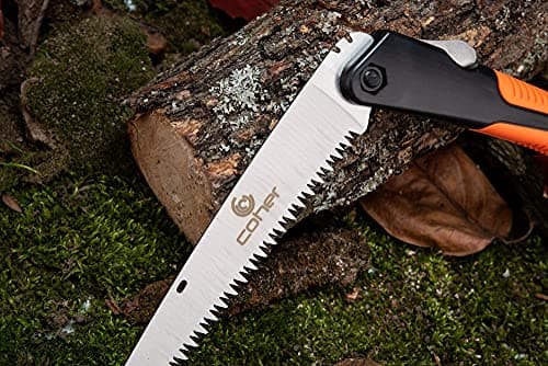 Folding Hand Saw for Tree Pruning, Camping, Gardening, Hunting. Cutting Wood, PVC, Bone with Ergonomic Handle Design