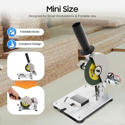 Mini Chop Saw, 96W Portable Adjustable Angle and Height Metal Chop Saw with Abrasive Cutting and Multifunctional Mode, for Soft Metal, Stainless Steel Sheet, Iron Sheet, Wood