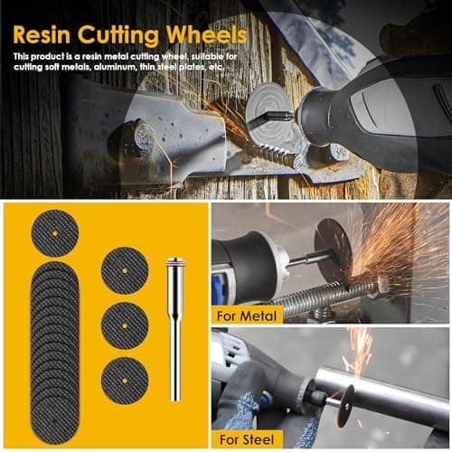 44pcs Cutting Wheel Set Compatible with Plastic for Rotary Tool, HSS Circular Saw Blades 6pcs, Resin Cutting Discs 20pcs, 545 Diamond Cutting Wheels 10psc with 2 Screwdrivers