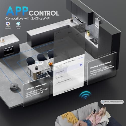 Robot Vacuum and Mop, Mapping Robotic Vacuums Cleaner with LiDAR Navigation Smart & Strong Suction, WiFi/App/Alexa/Voice Control, Obstacle Avoidance, for Home, Wood/Hard Floors, Pet Hair -Grey