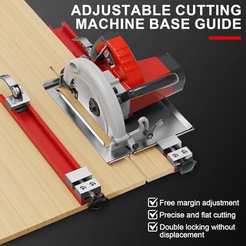 Circular Saw Guide Rail Fits 12" Saw Base, Aluminum Adjustable Cutting Machine Base Guide for Woodworking, Electric Circular Guide Specially Designed for Precision Cutting and Milling Tasks