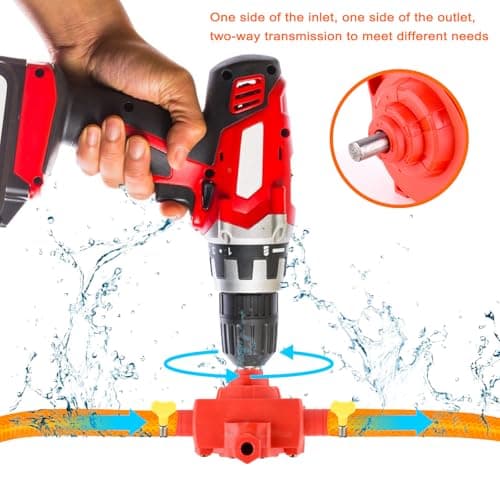 Portable Self Priming Water Drill Pump Attachment,Self Priming Pump Attachment for Drills with Suction and Discharge Hose for Water Oil Fluid Transfer